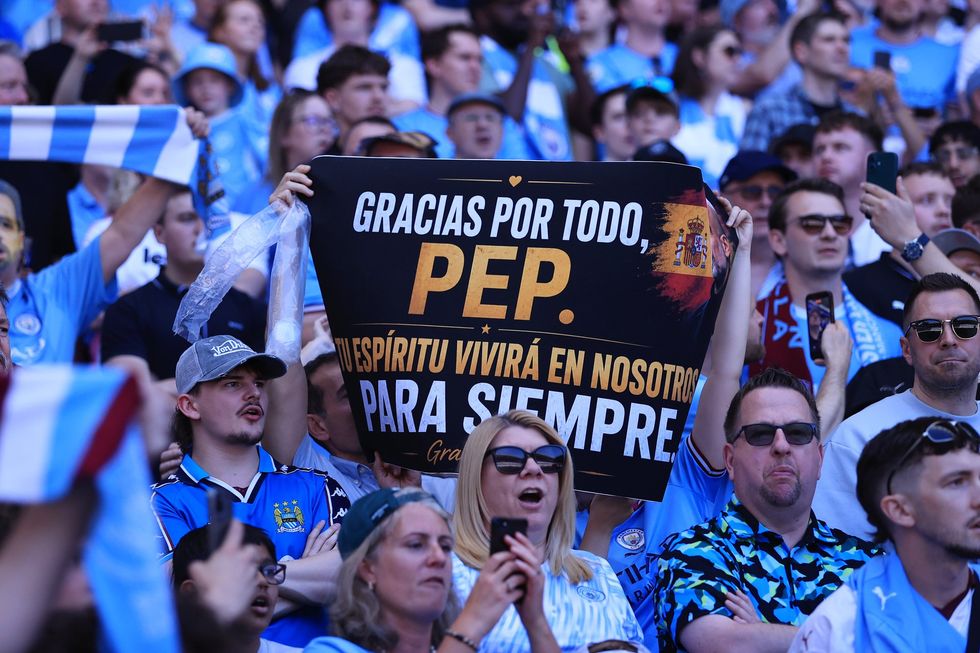 Man City fans celebrated Pep Guardiola as their icon manager bowed out