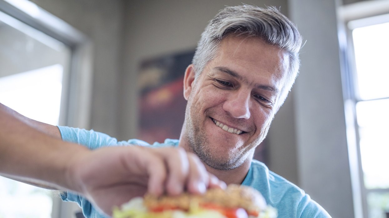 Man eating sandwich