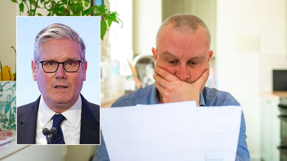 Man in shock and Keir Starmer