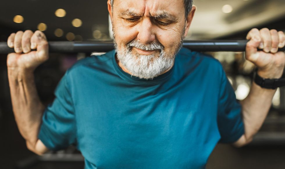 Man lifting weights