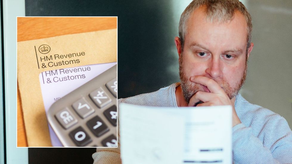 Man looking at bill and HMRC letter