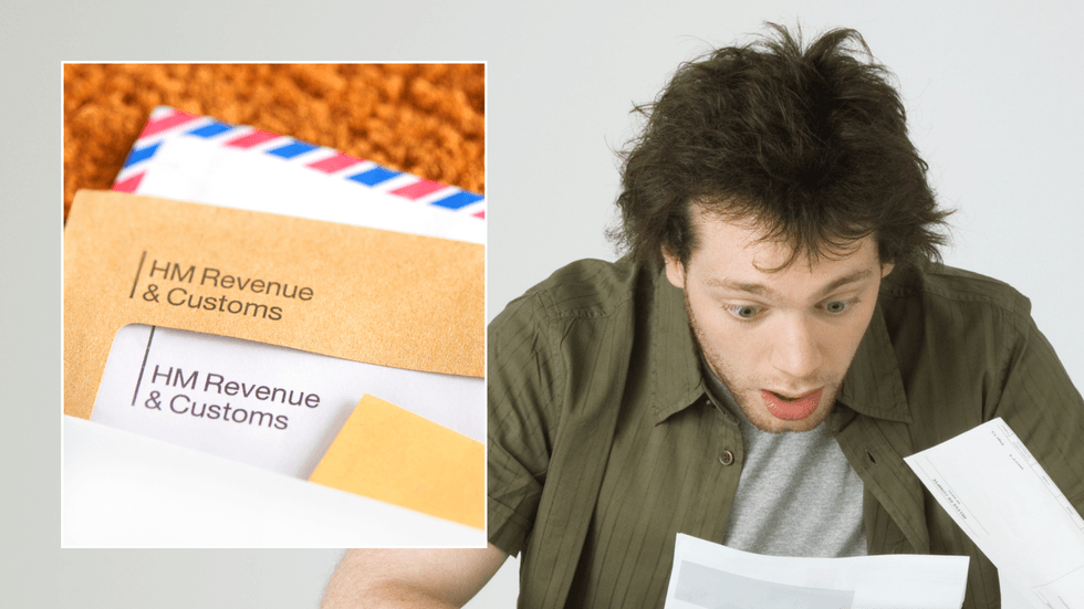 Man looking at letter and HMRC letter