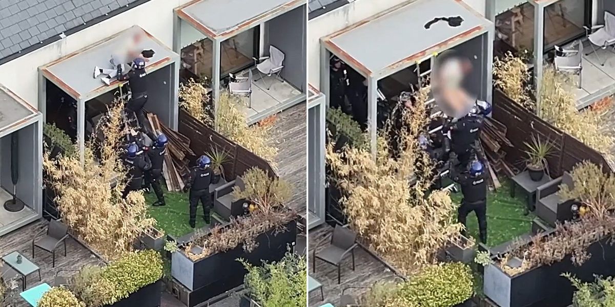 Watch the moment police arrest man asleep on roof after two-day stand off