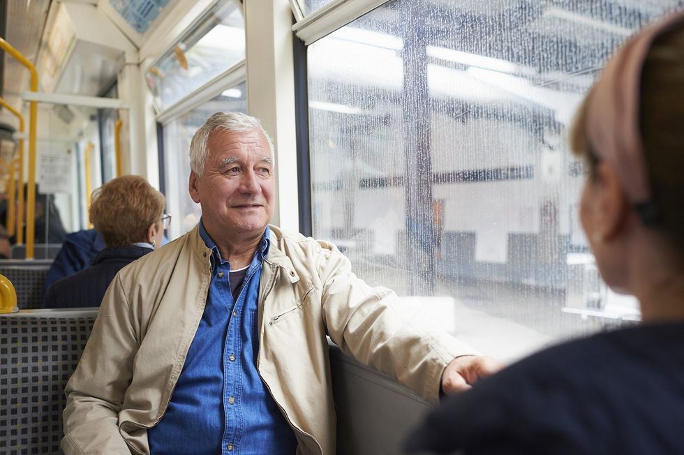 Man on train