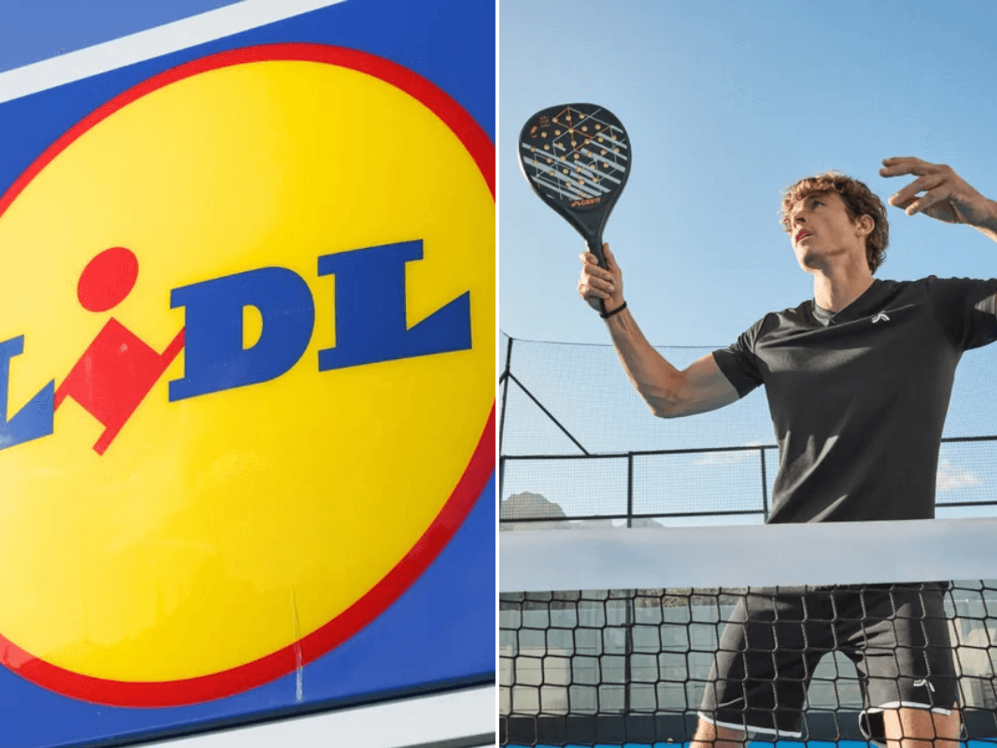 Man playing padel with Lidl racket