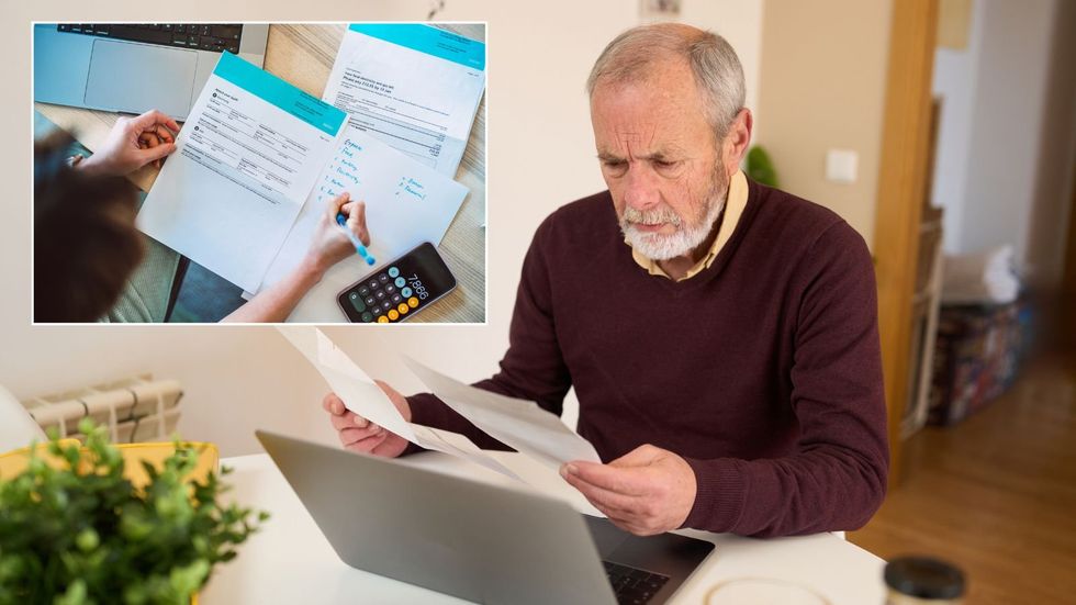 Man reading bill