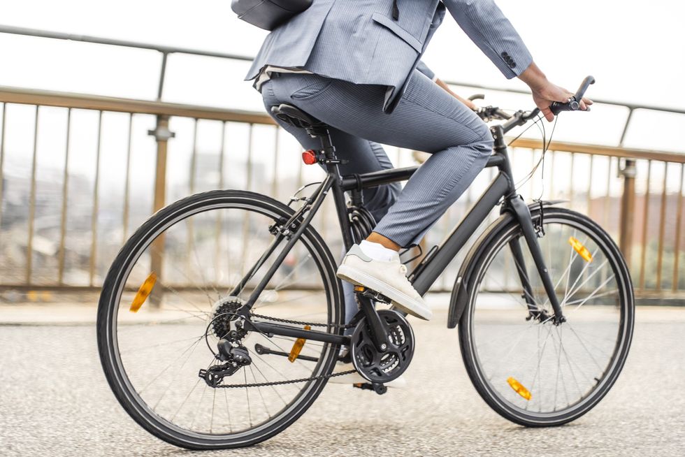 Man riding bicycle