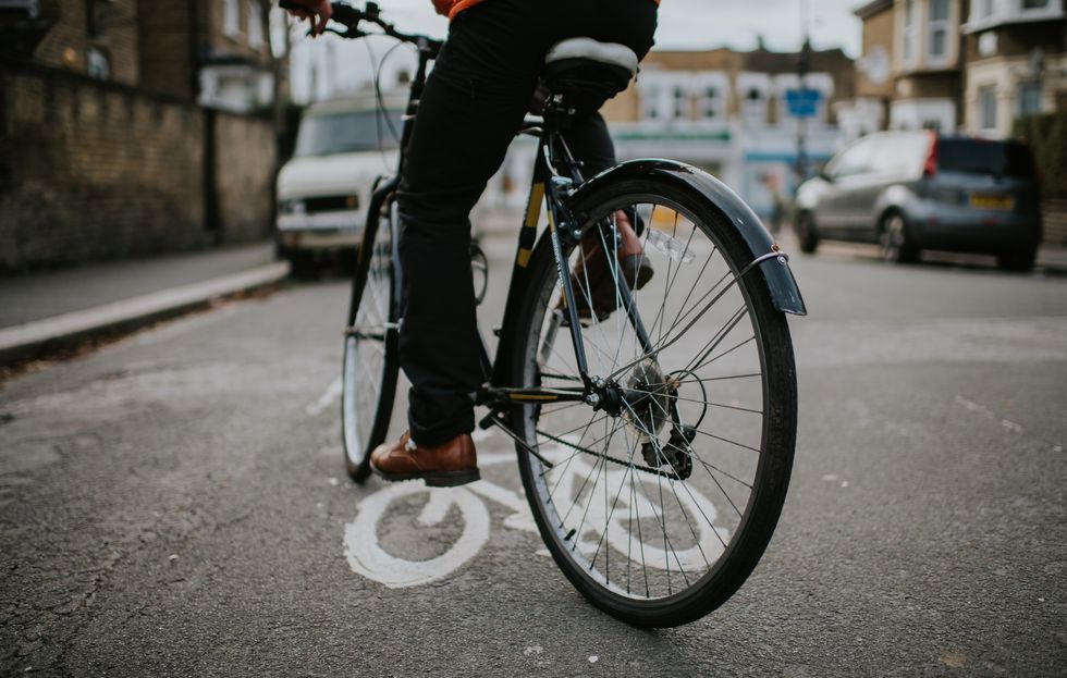 Man riding bike