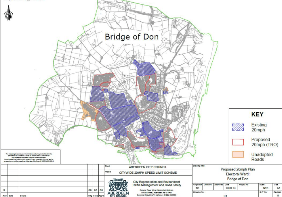 Map of 20mph speed limit changes