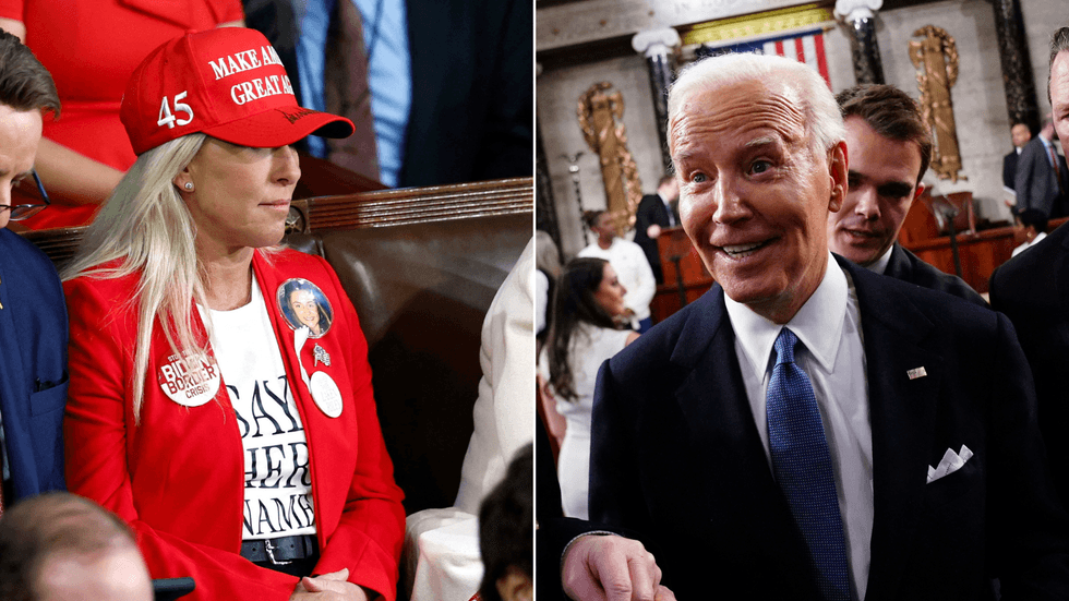 Marjorie Taylor Greene and Joe Biden