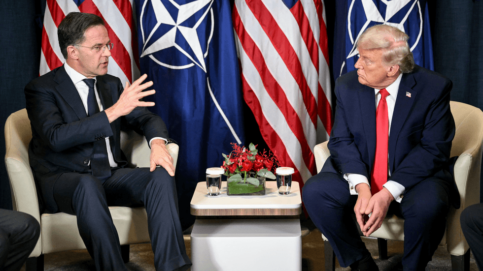 Mark Rutte and Donald Trump