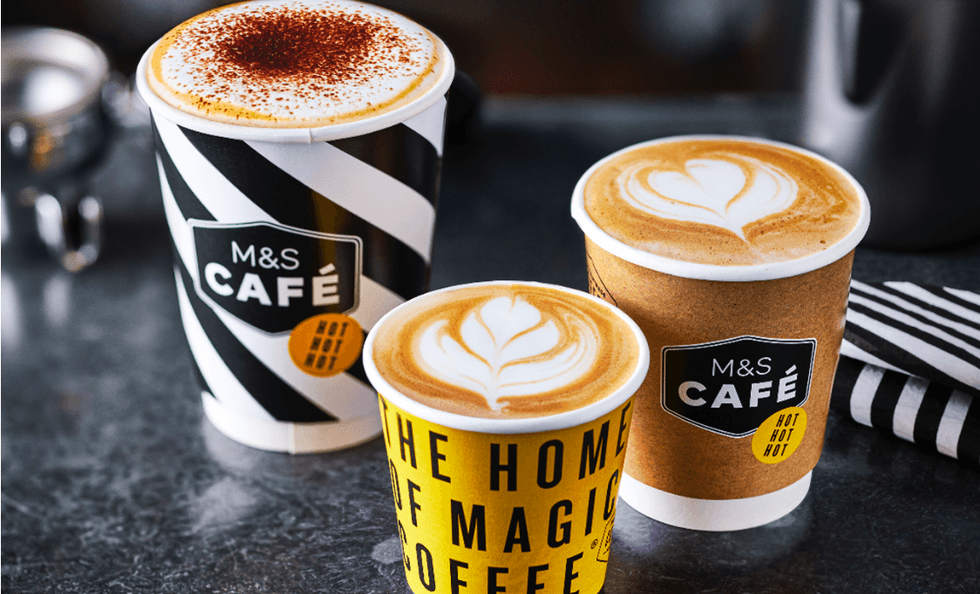 Marks and Spencer Caf\u00e9 coffee cups