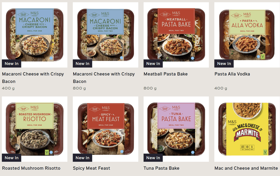 Marks & Spencer ready meal range