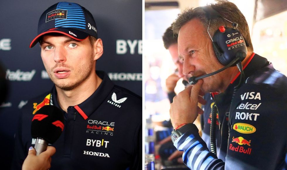 Max Verstappen and Christian Horner