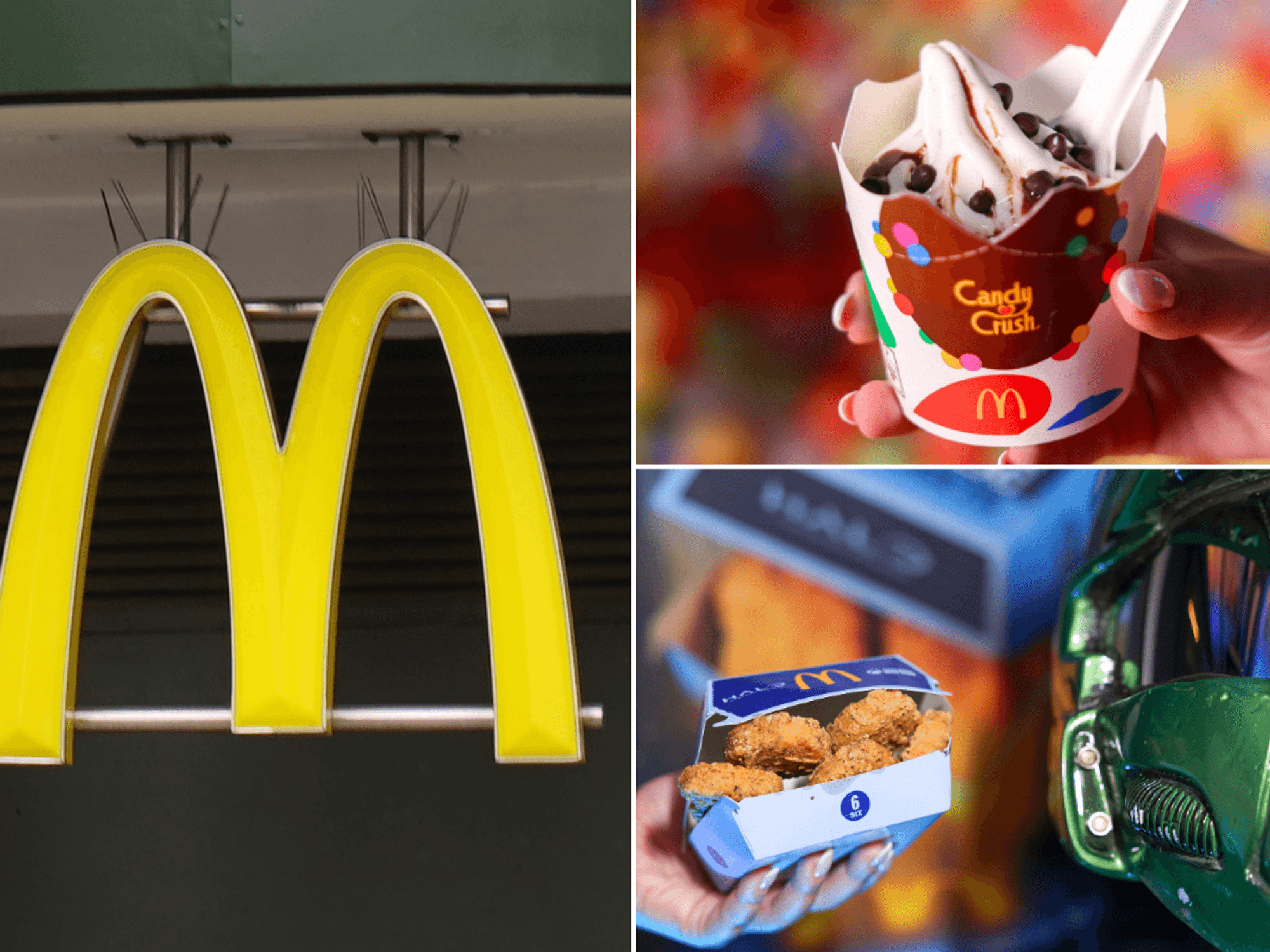 McDonald's store sign / Candy Crush McFlurry / Garlic and