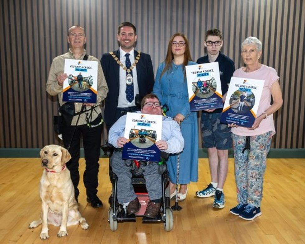 Members of the parking awareness campaign