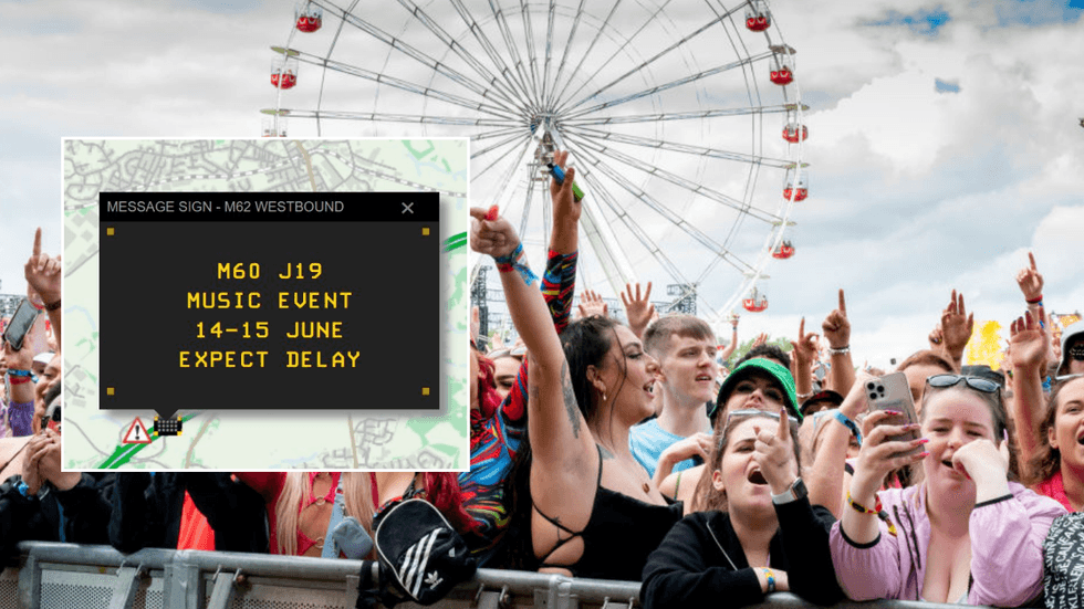 Message sign and Parklife festival