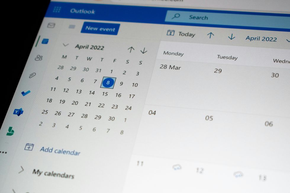 Microsoft Outlook calendar