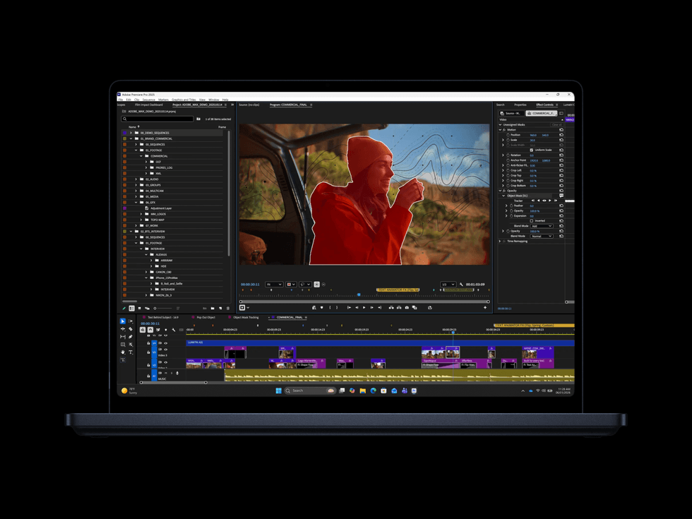 Microsoft Surface Laptop Ultra displaying an editing app