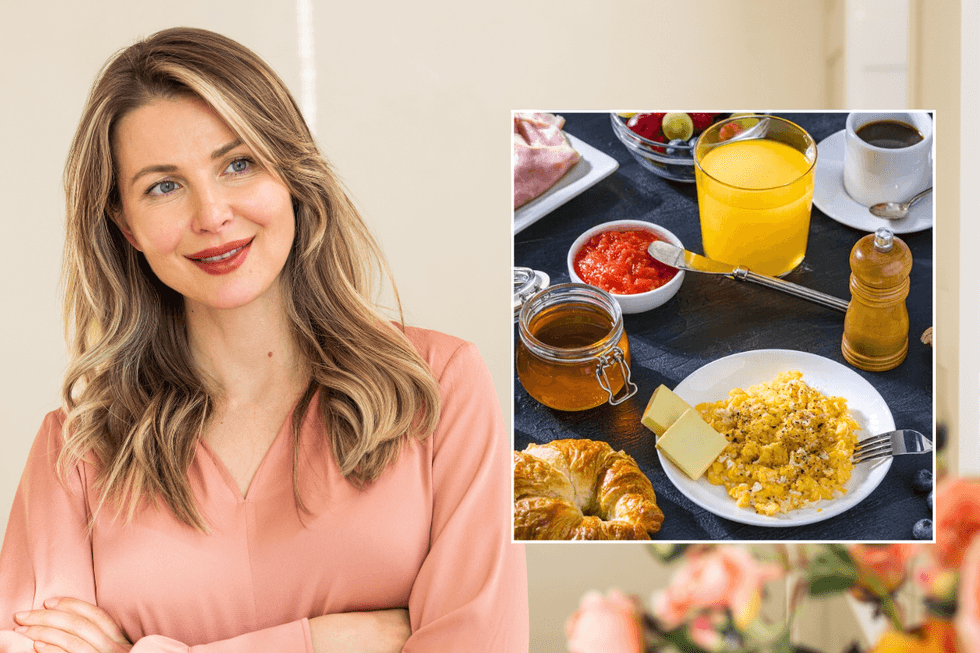 Middle aged woman / breakfast foods