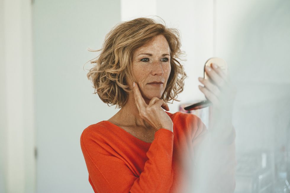 Middle-aged woman with a bob haircut