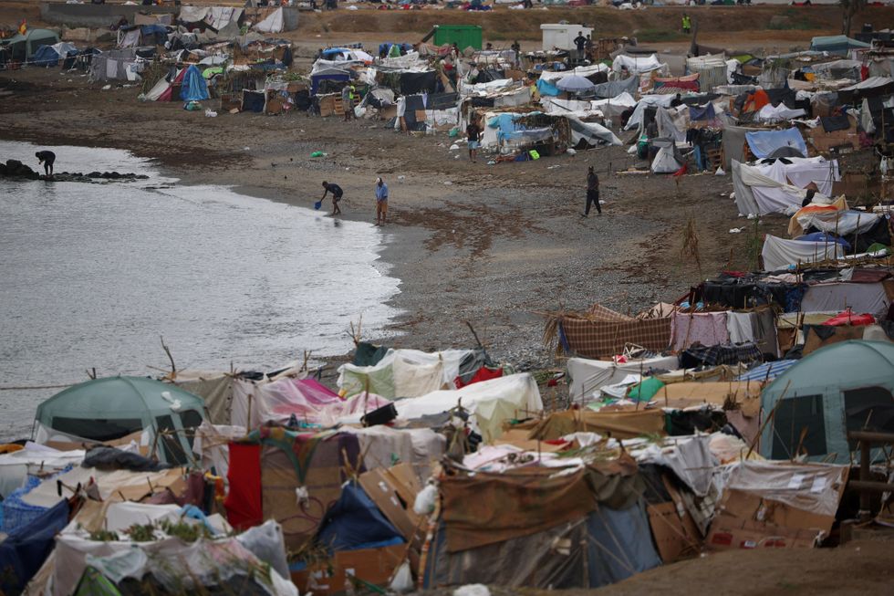 Migrant camp in Spanish exclave of Ceuta