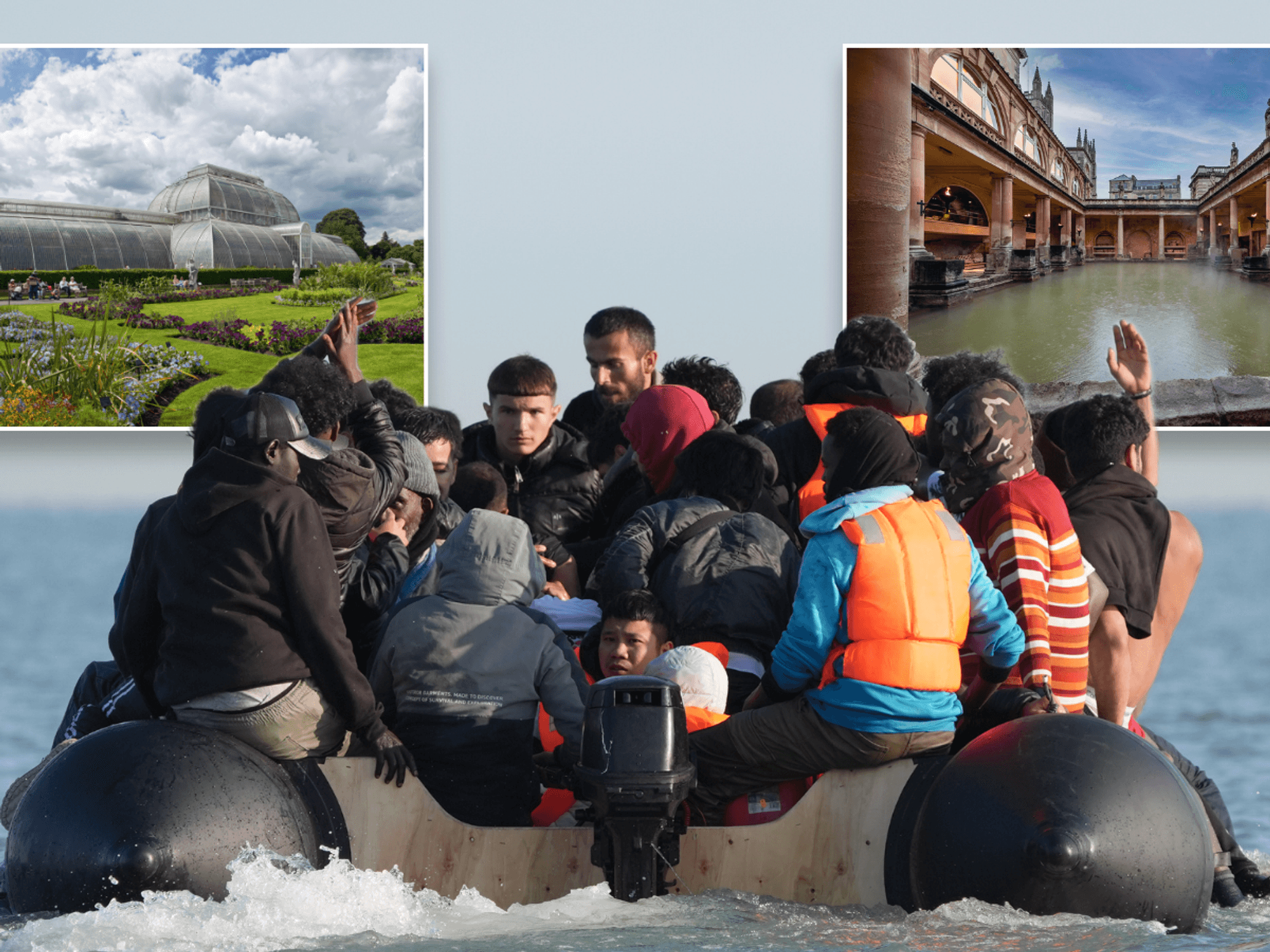 Migrant tourist attraction collage