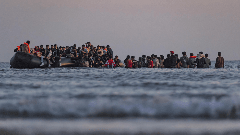 Migrants attempting to cross the Channel