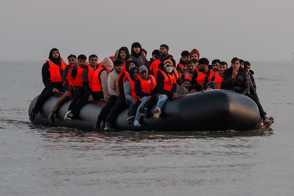 Migrants crossing
