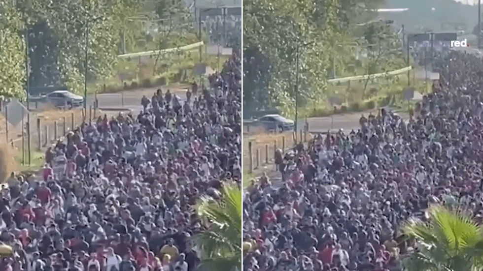 Migrants head for the US border