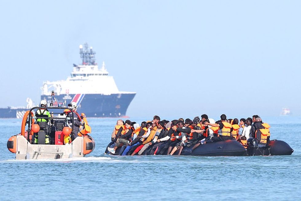 Migrants on a boat