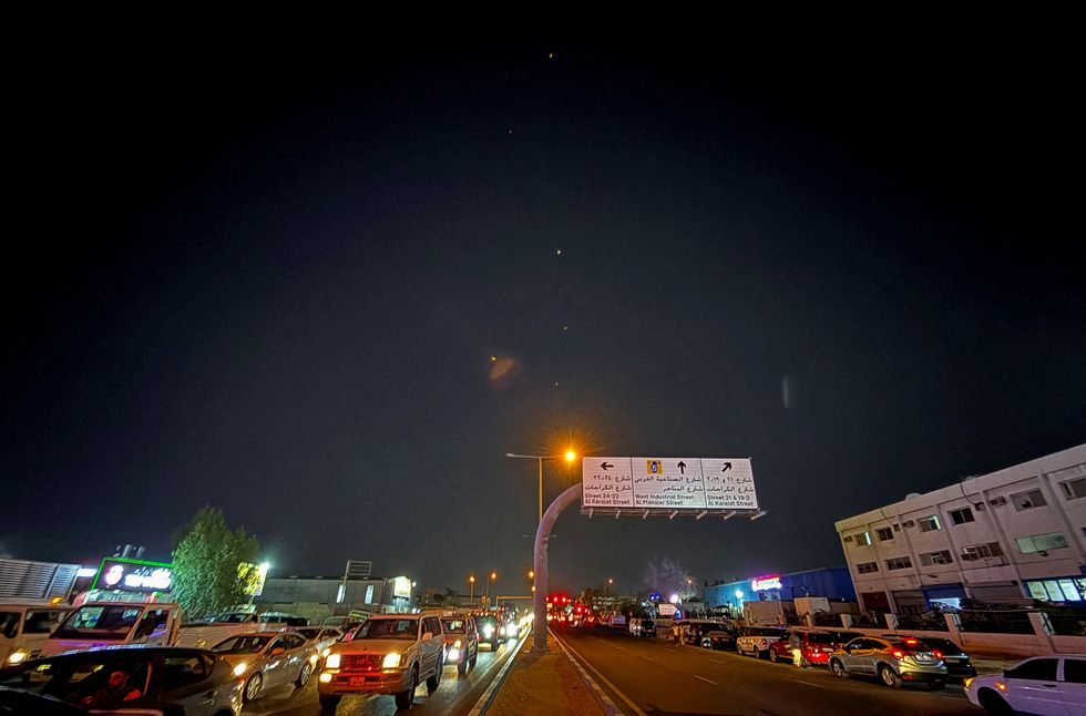 Missile fragments seen above Doha