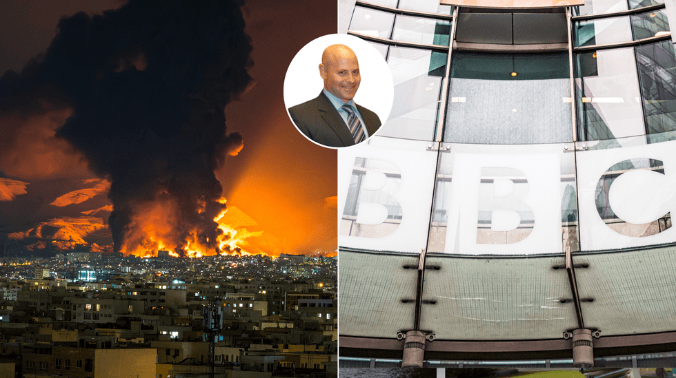 Missile strike on Iran oil depot (left), BBC headquarters (right)