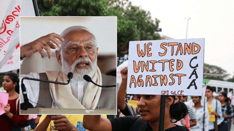 Modi and protestors