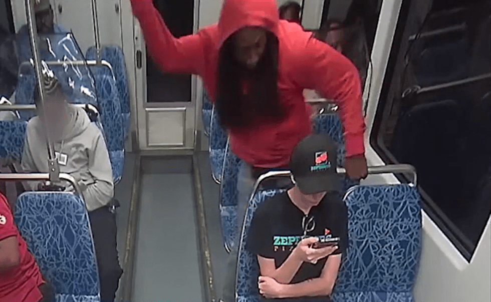 Moment Decarlos Brown Jr stabs Iryna Zarutska