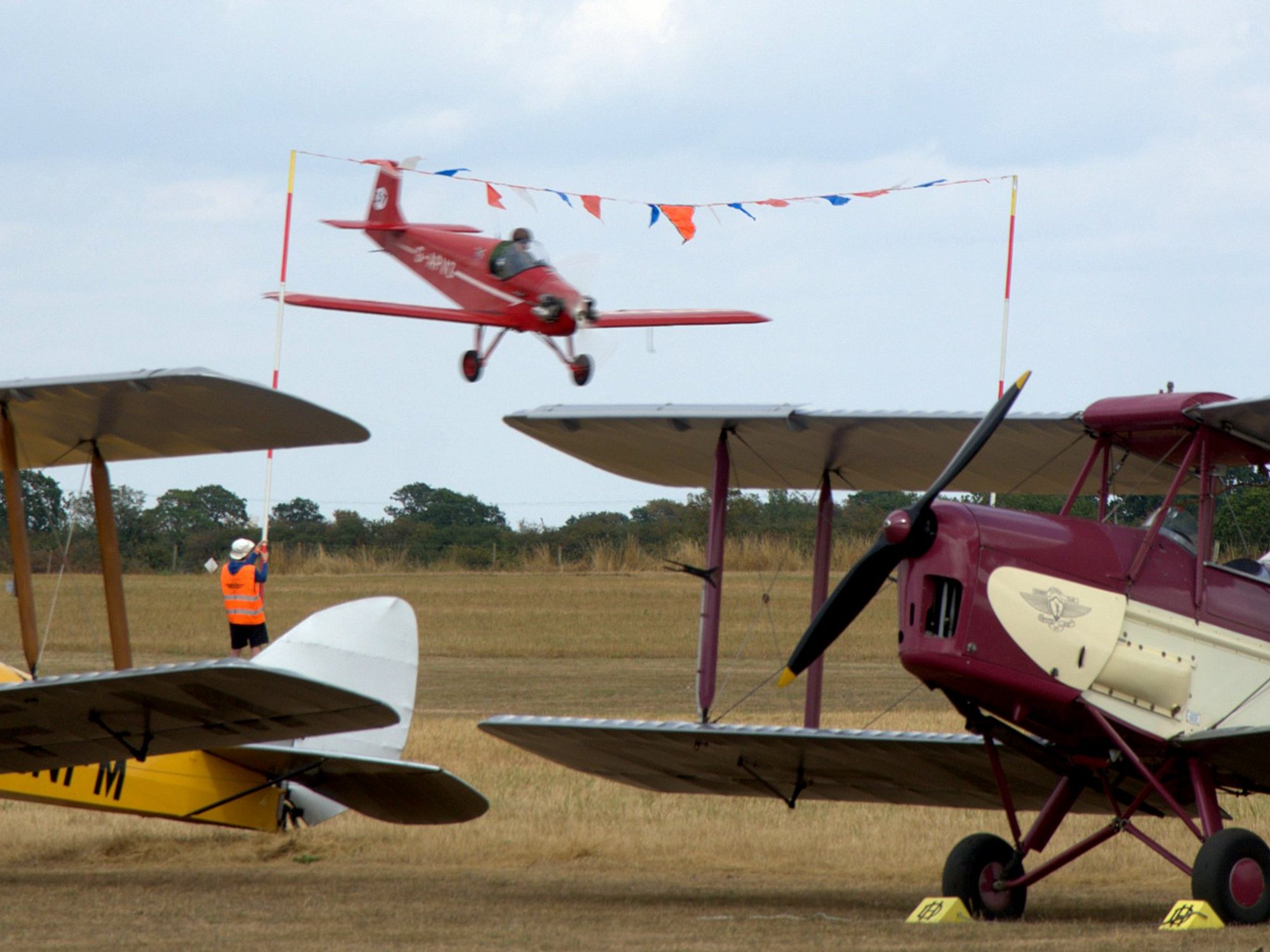 Moments before the pilot was seriously injured in a crash at Stow Maries Great War Aerodrome