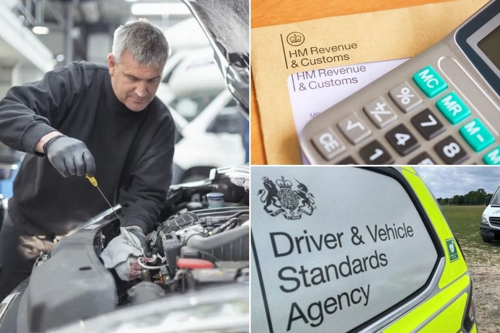 MOT test, HMRC letter and a DVSA sign