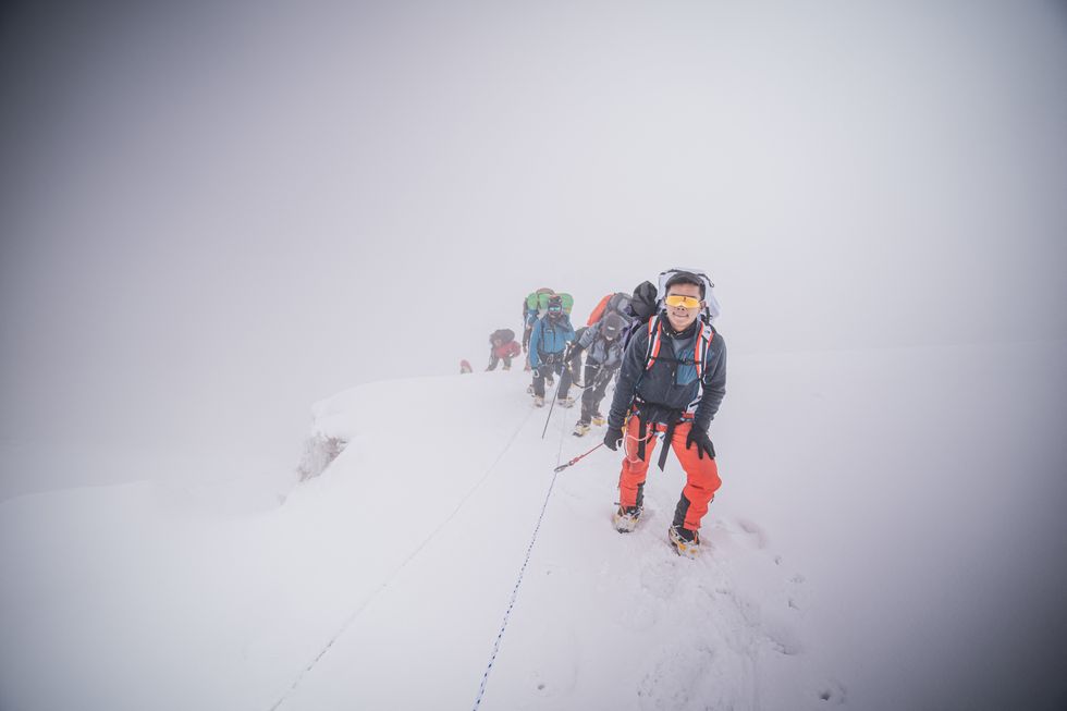 Mountaineers on Mt Everest