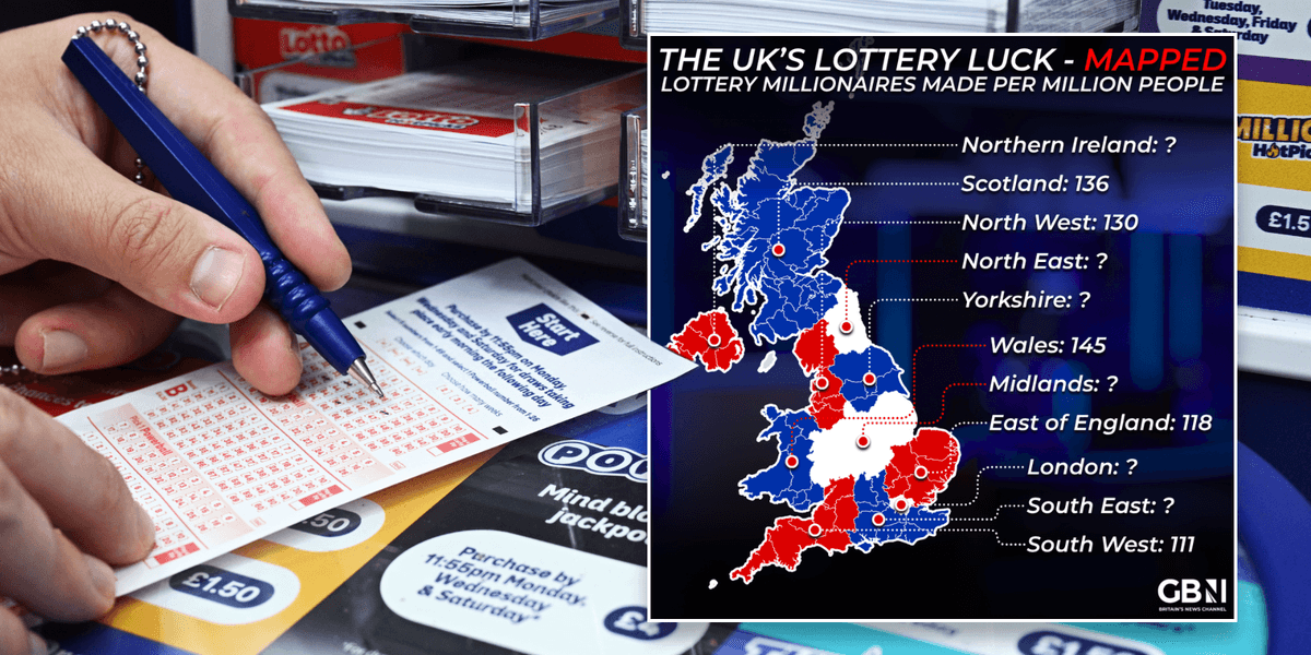 MAPPED: How your odds of becoming a lottery millionaire compare across every UK region
