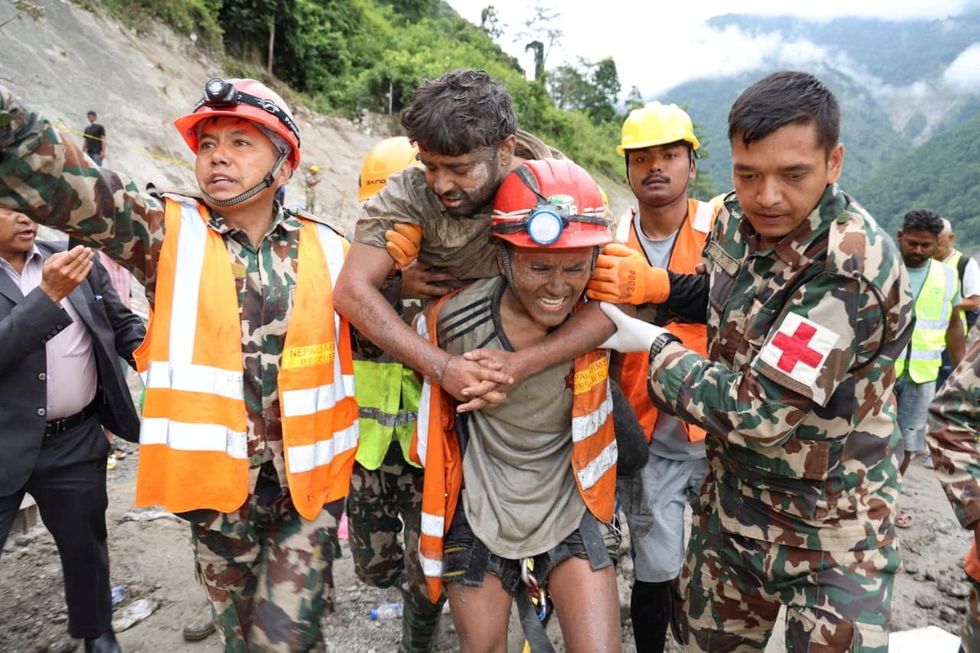 Nepal flood rescue