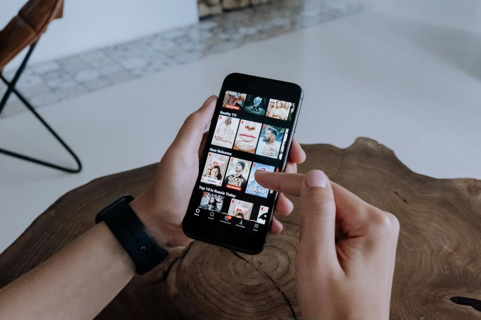 Netflix app displayed on mobile