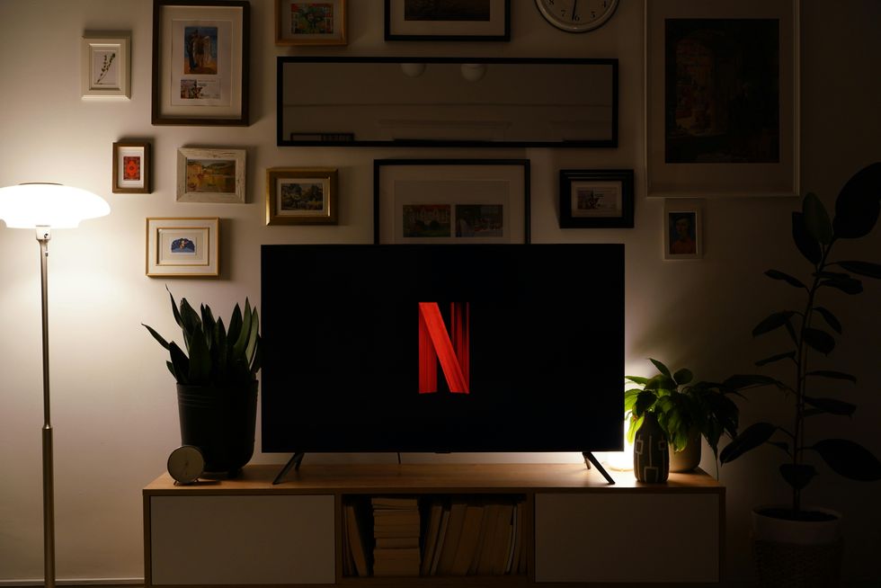 Netflix logo on TV screen