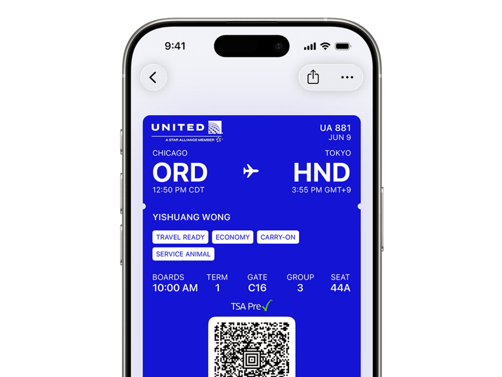 new boarding pass in apple wallet