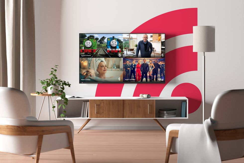 new streaming TV channels pictured on-screen with the freely tv logo pictured behind a smart tv