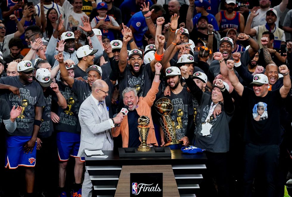 New York Knicks celebrate NBA title