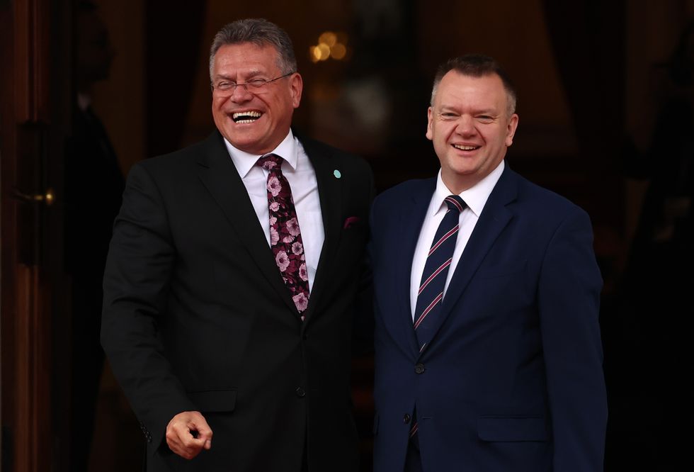 Nick Thomas-Symonds and his EU counterpart Maros Sefcovic