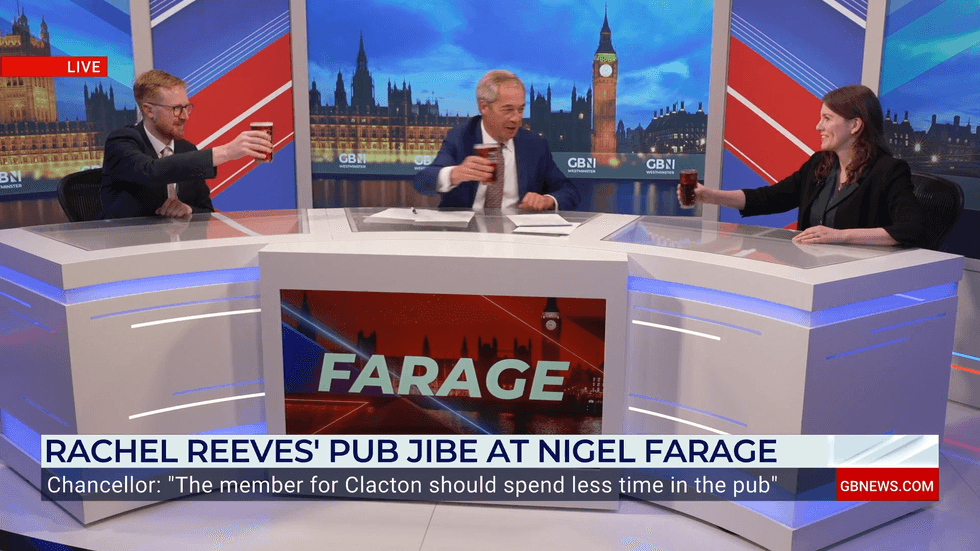 Nigel Farage and his GB News panel