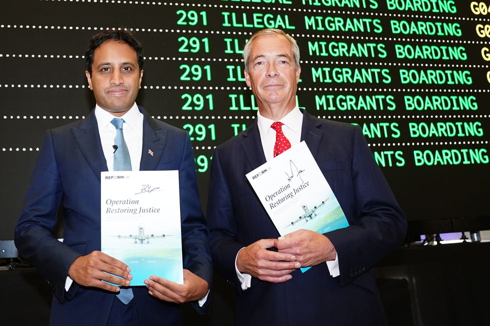 Nigel Farage and Zia Yusuf