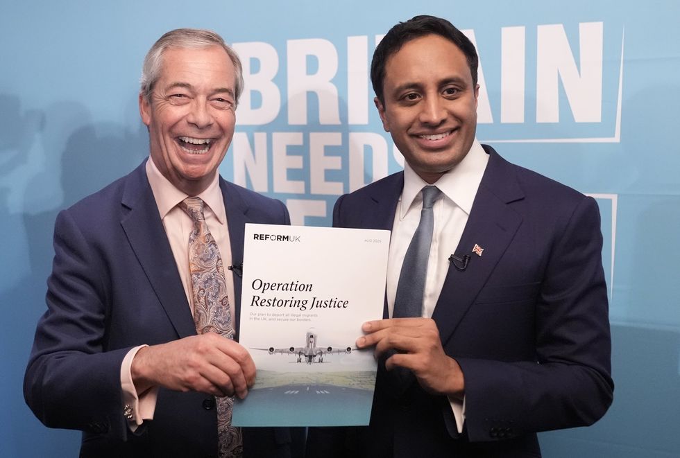 Nigel Farage and Zia Yusuf