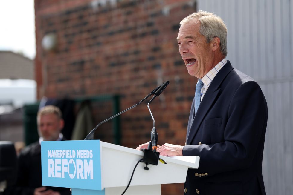Nigel Farage campaigning at Makerfield by-election
